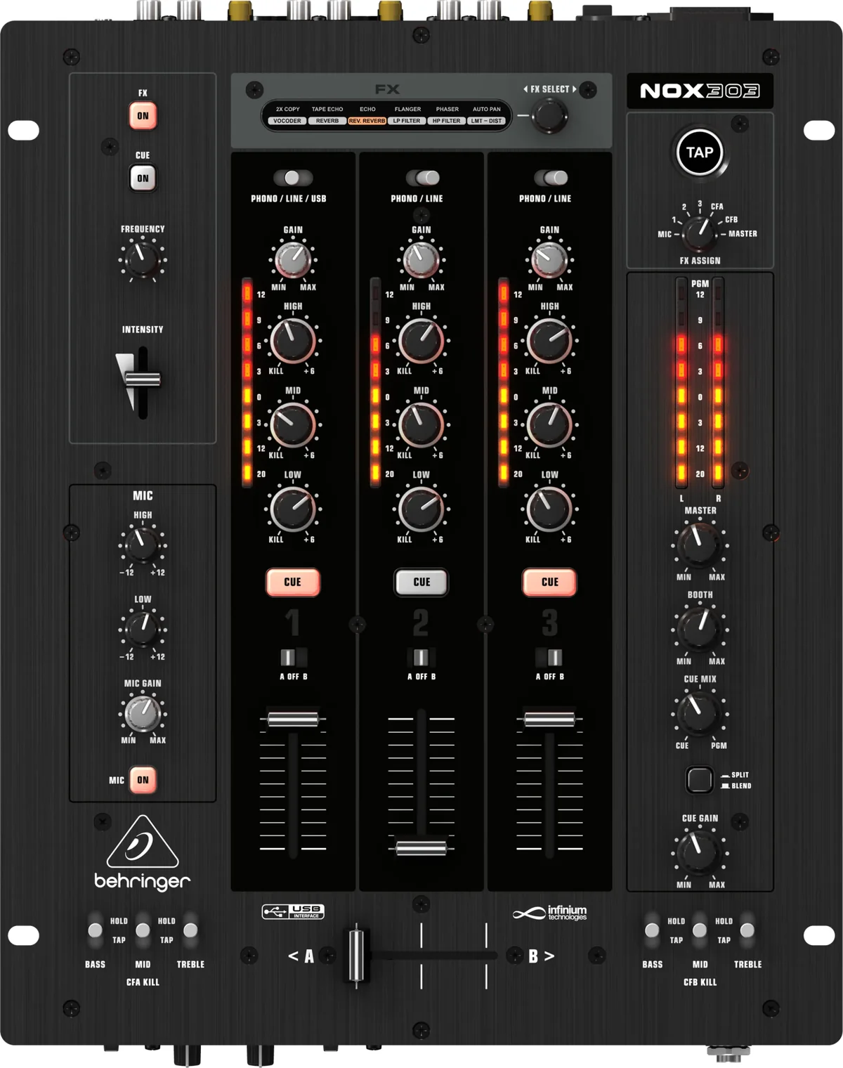 Bàn DJ Behringer Mixer DJ Behringer NOX303 chính hãng