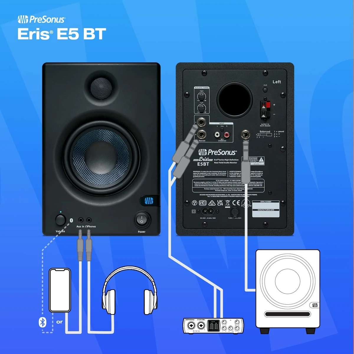 Loa kiểm âm PreSonus Eris E5 BT Gen 2 chính hãng