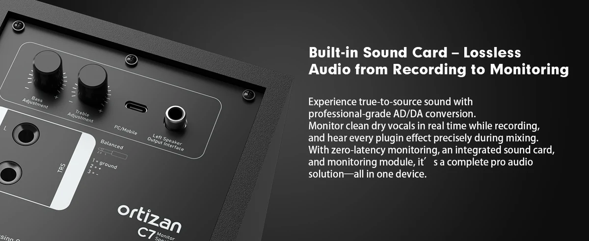 Loa Studio Monitor Ortizan C7 Black - hình 4