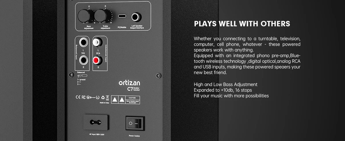 Loa Studio Monitor Ortizan C7 Black - hình 5
